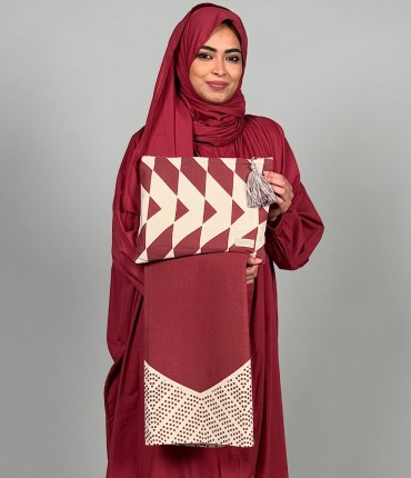 SCARF TRAVEL PRAYER SET - MAROON